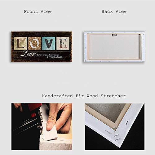 Kas Home Inspirational Motto Canvas Wall Art,Love Family Prints Signs Framed, Retro Artwork Decoration for Bedroom,Living Room & Home Wall Decor (8 x 16 inch, LOVE) - Image 5