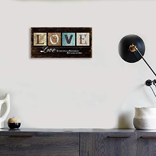 Kas Home Inspirational Motto Canvas Wall Art,Love Family Prints Signs Framed, Retro Artwork Decoration for Bedroom,Living Room & Home Wall Decor (8 x 16 inch, LOVE) - Image 3