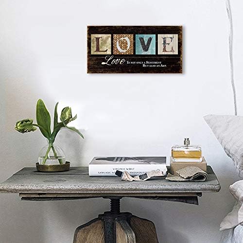 Kas Home Inspirational Motto Canvas Wall Art,Love Family Prints Signs Framed, Retro Artwork Decoration for Bedroom,Living Room & Home Wall Decor (8 x 16 inch, LOVE) - Image 4