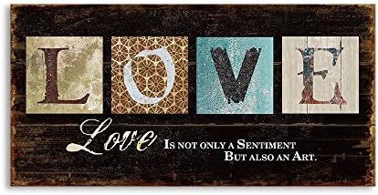 Kas Home Inspirational Motto Canvas Wall Art,Love Family Prints Signs Framed, Retro Artwork Decoration for Bedroom,Living Room & Home Wall Decor (8 x 16 inch, LOVE) - Image 2